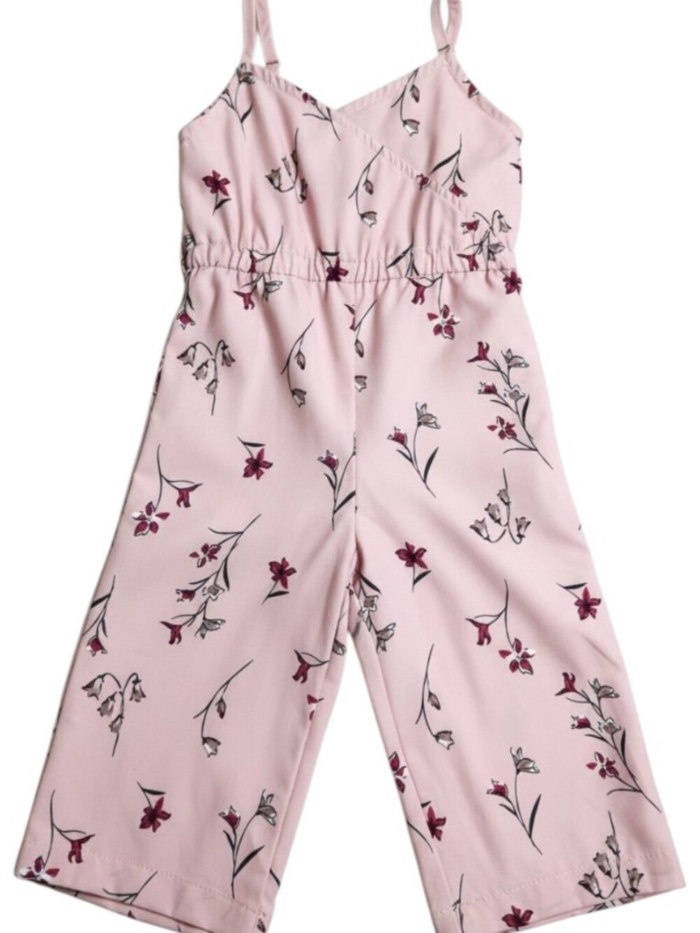 BAILEY'S BLOSSOMS Mauve Floral Elastic Waist Toddler Jumpsuit - Size 6/9 Months